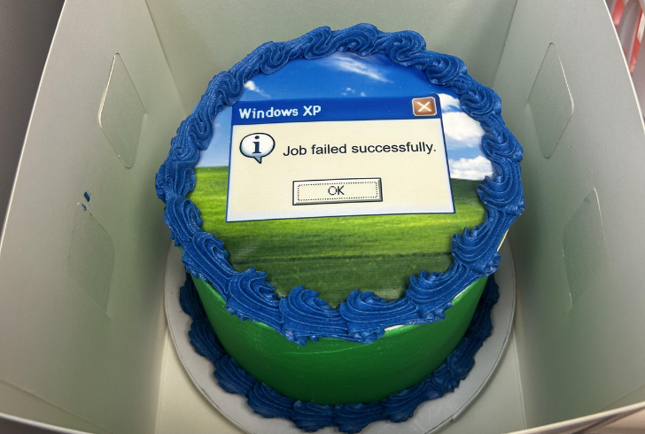 Funny farewell cake with sarcasm