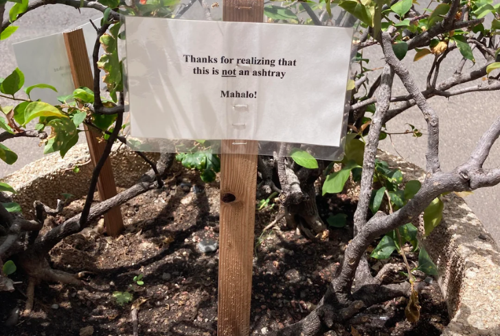 Funny no-smoking sign in Waikiki