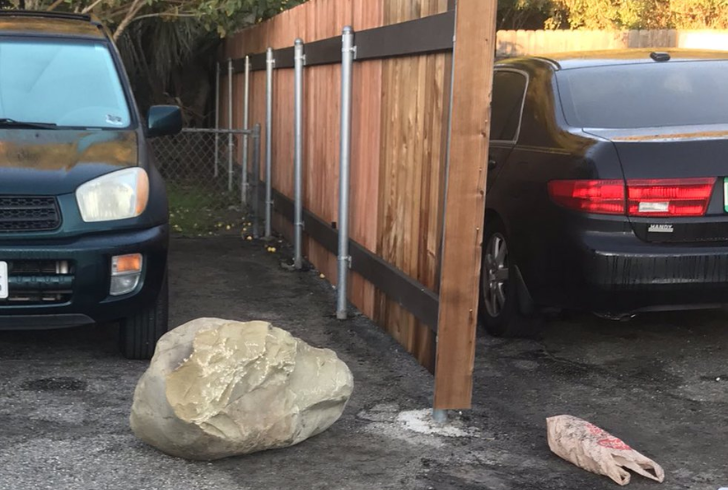 Geologist breaks prank boulder loudly