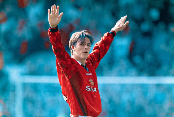 Young Beckham in Manchester United