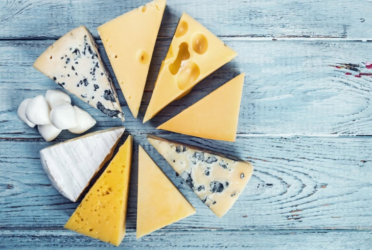 Brie and blue cheese on board