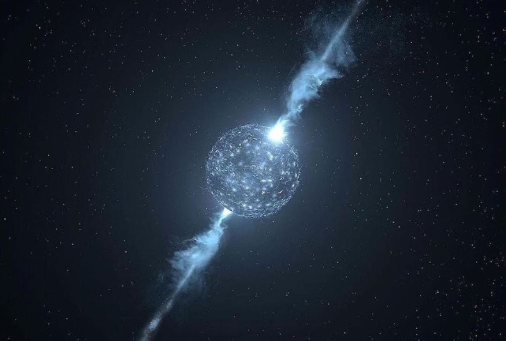 astronomhub | Instagram | The neutron star's gravitational pull warping spacetime, influencing the trajectory of the white dwarf.