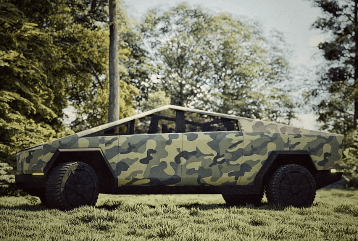 tesla cybertruck camouflage